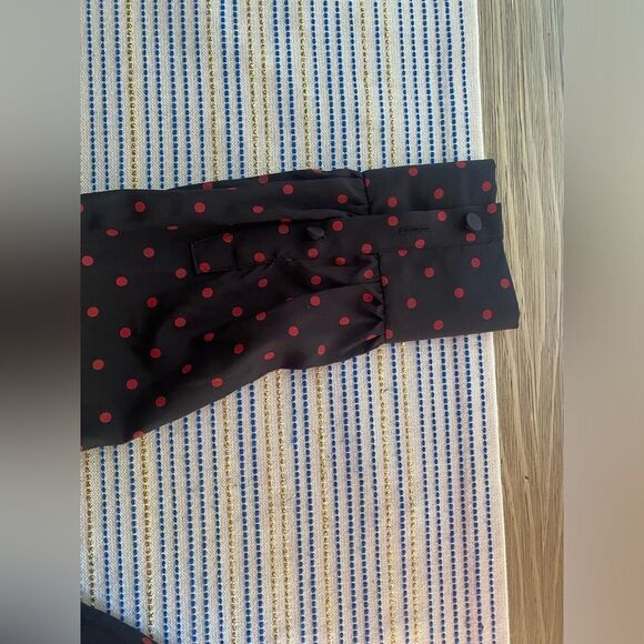 Veronica Beard Mini Dress Size 4 Linley Black And Red Polka Dot Long Sleeve Silk - Picture 9 of 14